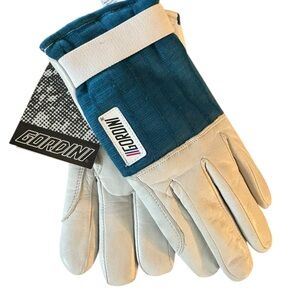 Ladies GORDINI SPEEKSKIN LARGE Blue and White ski Gloves